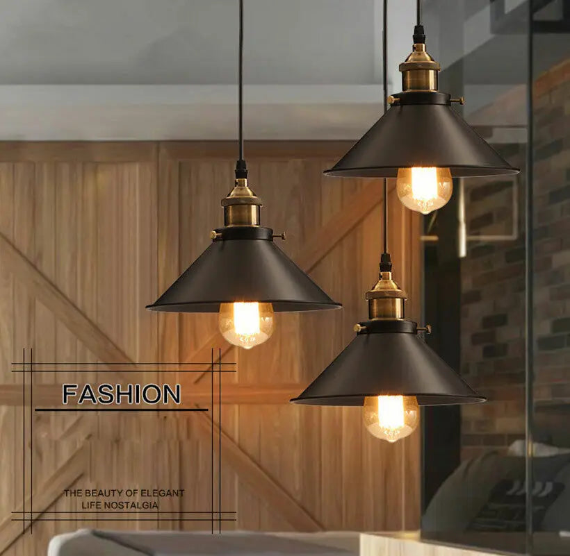 2PCS Set Ceiling Pendant Lamp Light Retro Industrial Metal Hanging Lighting jorunhe.com