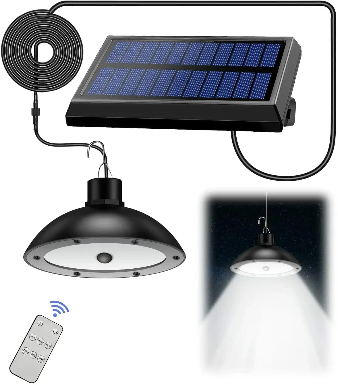 78 LEDs Solar LED Light Waterproof Pendant Outdoor Sensor Lights Remote Control jorunhe.com