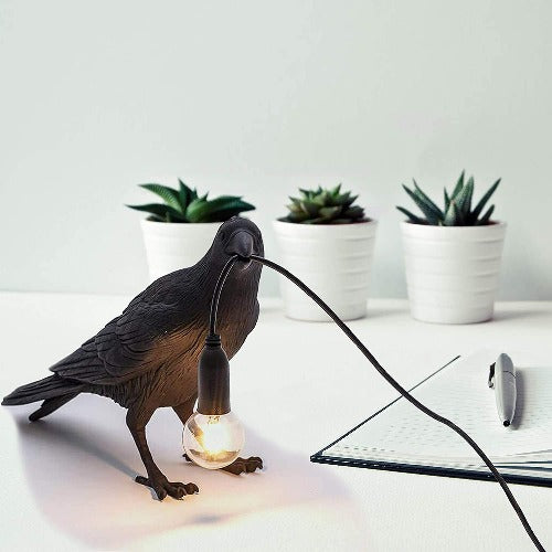 Crow Table Lamp, Birds LED Table Lamps Bedroom Resin Raven Desk Lamp Bedside Light Living Room Corridor Contemporary Romantic Desigh Modern Lamp Decor jorunhe.com