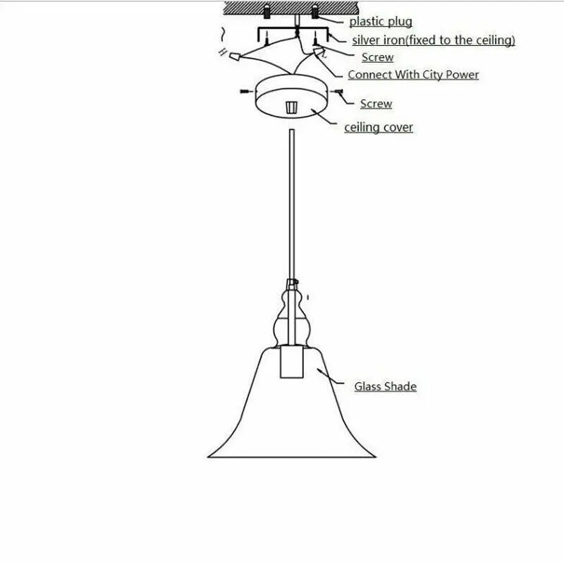 Glass Pendant Light Kitchen Lamp Vintage Ceiling Light Home Pendant Lighting jorunhe.com