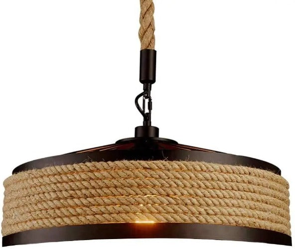 Industrial Retro Hemp Rope Iron Pendant Ceiling Light Bases Chandeliers Fixtures jorunhe.com