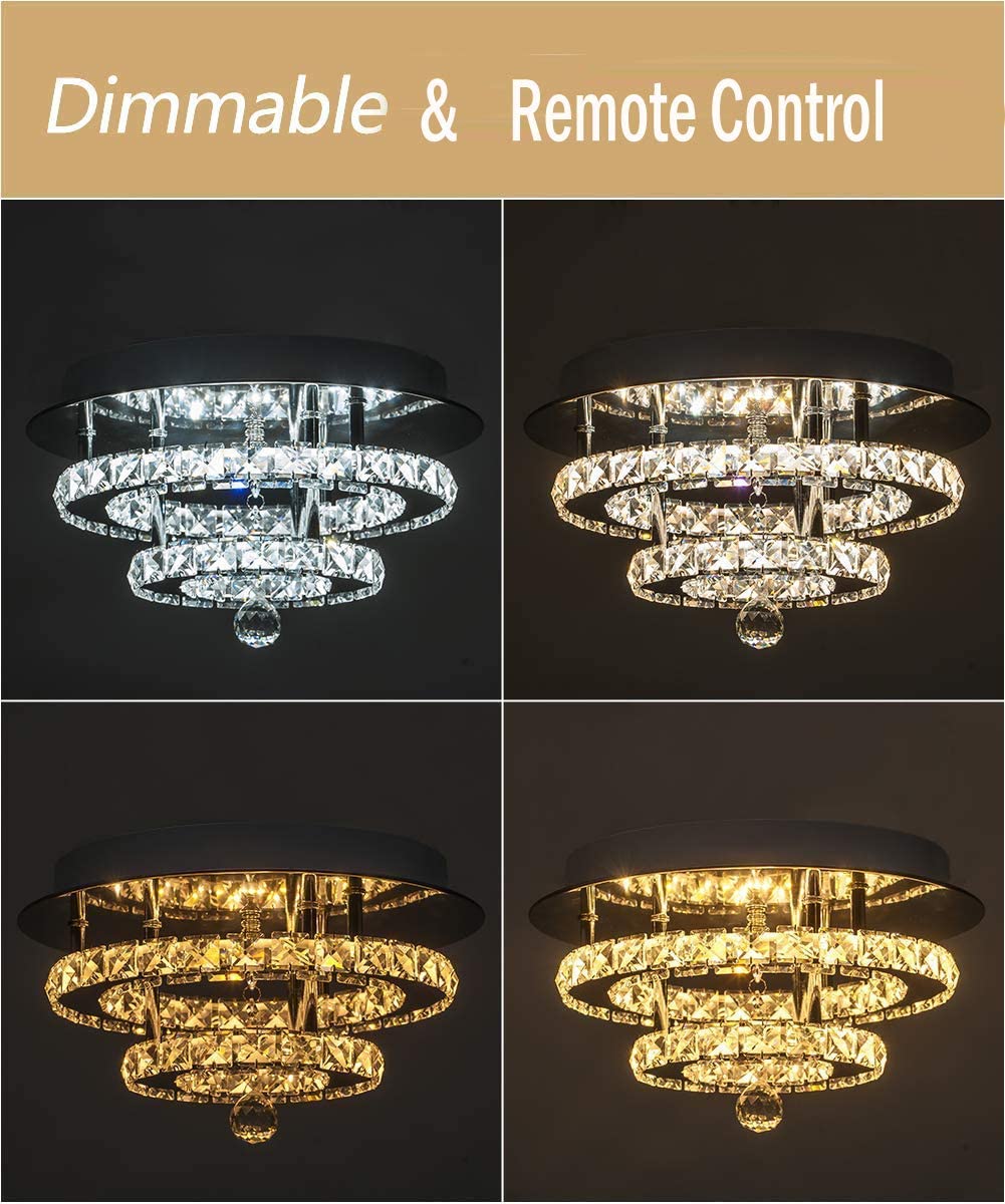 Jorunhe LED Crystal Ceiling Light 36 W Diamond Luster Style Dimmable Pendant Fixture Lighting Crystal Chandelier 2020Lighting-jorunhe