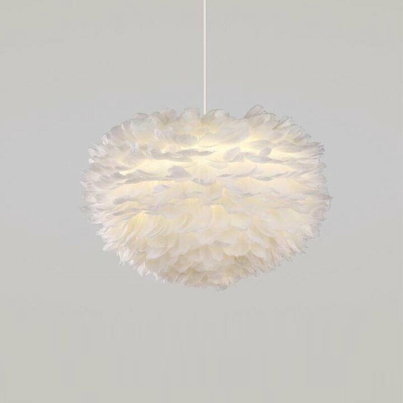 Modern 30CM Feather Shade Ceiling Lamp Pendant Ceiling Light Decor for Bedroom jorunhe.com