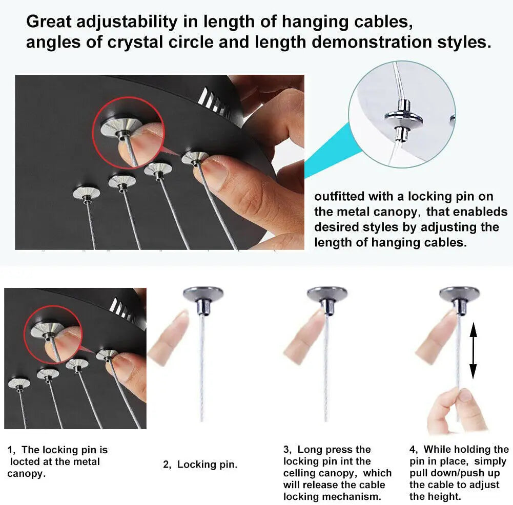 Modern 55W LED Ceiling Light 3 Ring Pendant Chandelier Lamp Home jorunhe.com