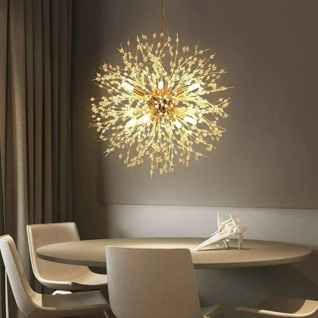 Modern 8 Light Crystal LED Chandelier Sputnik Lighting Firework Pendant Lamp jorunhe.com
