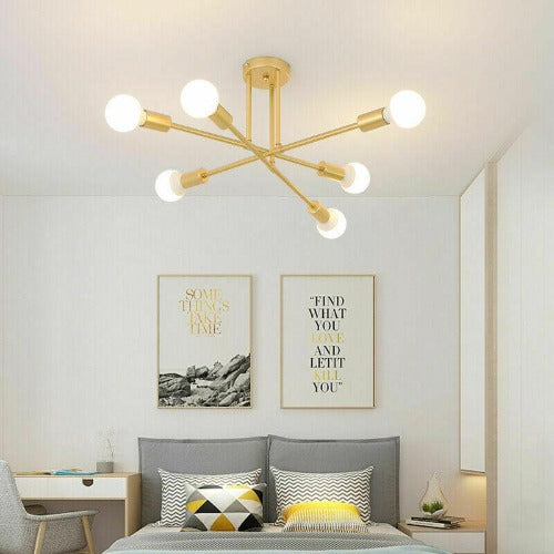 Modern Brass 6 Heads LED Chandelier Pendant Lighting Creative Ceiling Lights jorunhe.com
