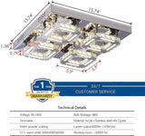 Modern Crystal 53W LED Pendant Lamp Chandelier Flush Mount Ceiling light Decor jorunhe.com