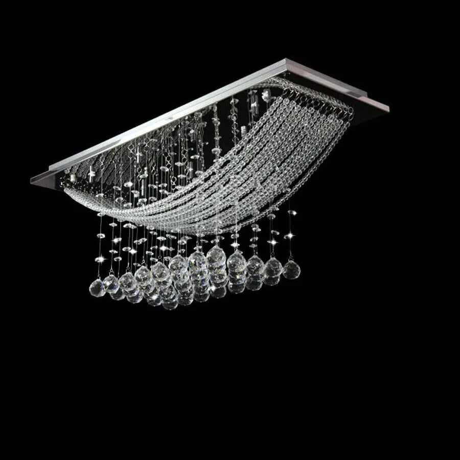Modern Crystal Ceiling Light 6 Lights Chandelier Living Room Bed Light jorunhe.com