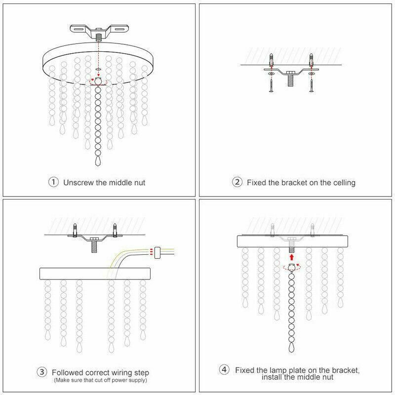 Modern Crystal Ceiling Light Lamp Fitting Pendant Crystal Chandelier Lighting jorunhe.com