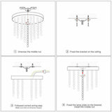 Modern Crystal Ceiling Light Lamp Fitting Pendant Crystal Chandelier Lighting jorunhe.com