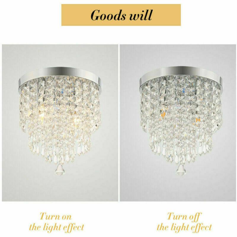 Modern Crystal Glass LED Ceiling Light Flush Mount Chandelier Bedroom Lights H jorunhe.com