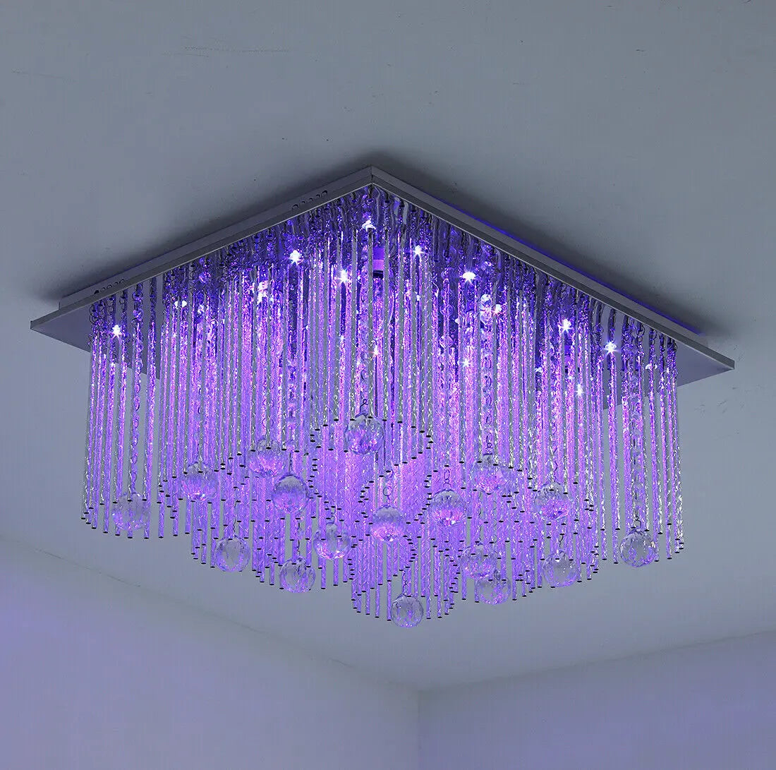 Modern LED Crystal Ceiling Light Fixtures Living Room Hanging Chandelier Decor jorunhe.com