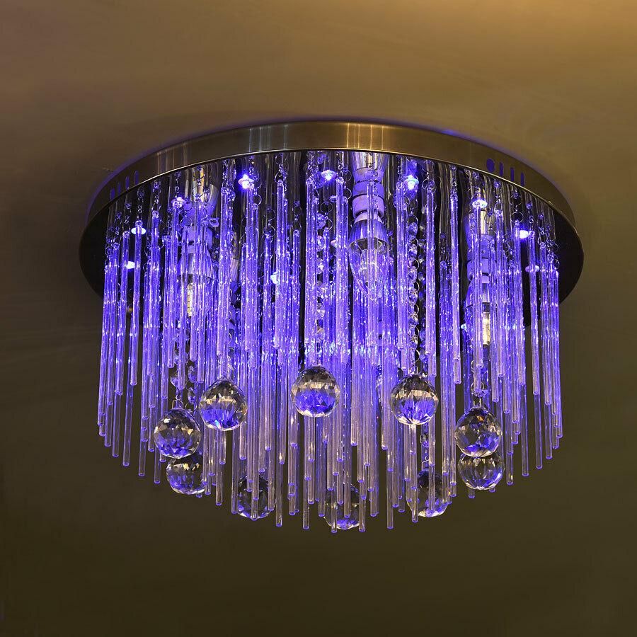 Modern LED Crystal Ceiling Light Flush Mount Crystal Chandelier Decor jorunhe.com