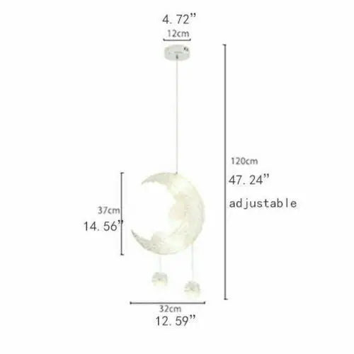 Modern Moon Star LED Pendant Lamp Chandeliers Light For Children Bedroom Decor jorunhe.com