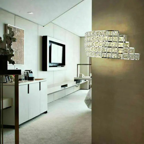 Modern Rhombu K9 Crystal LED Indoor Wall Sconce Wall Lights Fitting Light Decor jorunhe.com