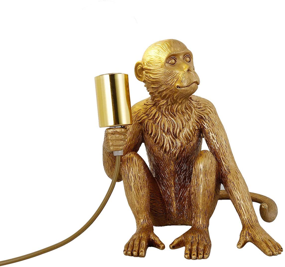 Modern Table Lamp, Monkey Desk Lamp, Creative Table Lamp , Resin Sitting Monkey Lighting Fixture for Living Room, Bedroom, Office jorunhe.com