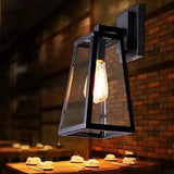 Outdoor Wall Light in Metal and Glass, Square Lantern Creating an Elegant Light Effect on The Wall jorunhe.com