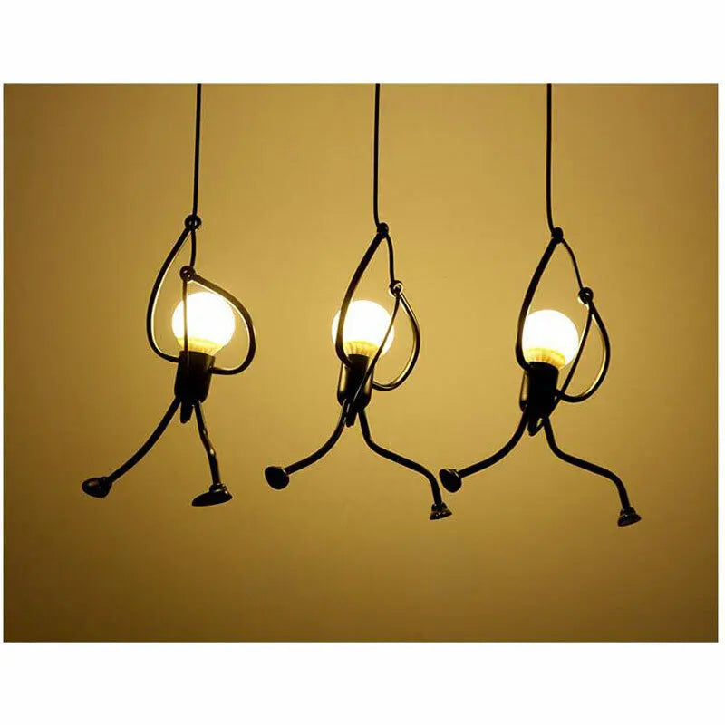 Swing Figure Industrial Loft Chandelier 3 Head Pendant Light Lamp Retro Iron jorunhe.com