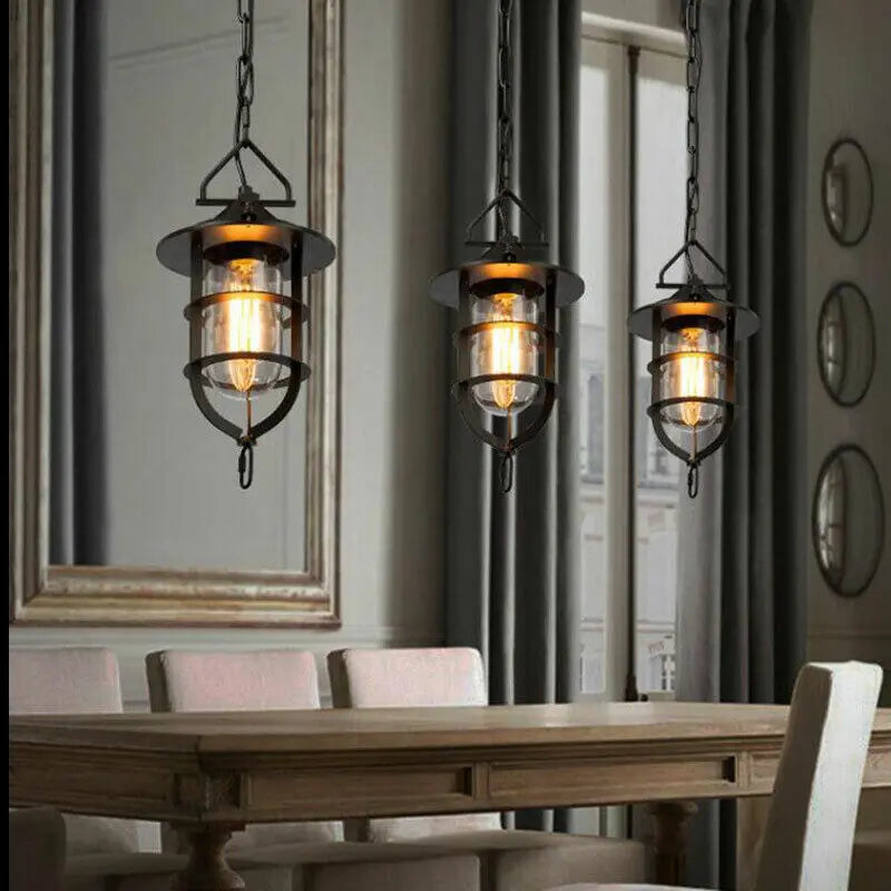 Vintage Ceiling Light Kitchen Bar Lamp Home Glass Pendant Lighting jorunhe.com