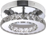 Jorunhe Modern Crystal Chandelier Flush Led Crystal Ceiling Light Finish Chrome Crystal Pendant for Living Room Kitchen Office Bedroom Dining Room jorunhe.com