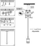 2 Pack Vintage Pendant Light Fitting, Retro Industrial Style E27 Lamp Holder 1 Meter 3-Wire Cord Adjustable Hanging Light Kit DIY Ceramics Bulb Holder jorunhe.com