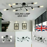 4/6/8 Way Retro Ceiling Light Modern Vintage Industrial Metal E27 Pendant Lamp jorunhe.com