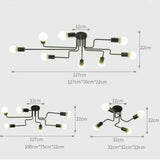 4/6/8 Way Retro Ceiling Light Modern Vintage Industrial Metal E27 Pendant Lamp jorunhe.com