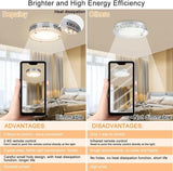 40W LED Crystal Ceiling Light Fixtures Living Room Chandelier W/Remote Control jorunhe.com