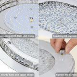 40W LED Crystal Ceiling Light Fixtures Living Room Chandelier W/Remote Control jorunhe.com