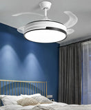 42'' Ceiling Fan 72W LED Light Retractable Blade and Remote Control 3 Colors jorunhe.com