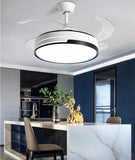 42'' Ceiling Fan 72W LED Light Retractable Blade and Remote Control 3 Colors jorunhe.com