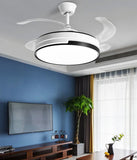 42'' Ceiling Fan 72W LED Light Retractable Blade and Remote Control 3 Colors jorunhe.com