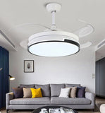 42'' Ceiling Fan 72W LED Light Retractable Blade and Remote Control 3 Colors jorunhe.com