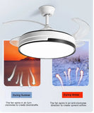 42'' Ceiling Fan 72W LED Light Retractable Blade and Remote Control 3 Colors jorunhe.com