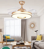 48'' Ceiling Fan 96W LED Light Retractable Blade and Remote Control 3 Colors jorunhe.com