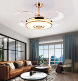 48'' Ceiling Fan 96W LED Light Retractable Blade and Remote Control 3 Colors jorunhe.com