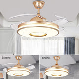 48'' Ceiling Fan 96W LED Light Retractable Blade and Remote Control 3 Colors jorunhe.com