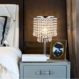 Crystal Table Desk Lamp, Modern Bedside Table Lamp, Nightstand Decorative Room Table Lamp, Sliver Lamp Shade Night Light Fixture for Living Room/Bedroom/Dining Room/Kitchen jorunhe.com