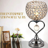 Crystal Table Desk Lamp, Modern Bedside Table Lamp, Nightstand Decorative Room Table Lamp, Sliver Lamp Shade Night Light Fixture for Living Room/Bedroom/Dining Room/Kitchen jorunhe.com