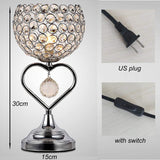 Crystal Table Desk Lamp, Modern Bedside Table Lamp, Nightstand Decorative Room Table Lamp, Sliver Lamp Shade Night Light Fixture for Living Room/Bedroom/Dining Room/Kitchen jorunhe.com