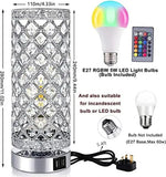 Crystal USB Bedside Lamp, Bedside Table Lamp with Dual USB Charging Port, Elegant Modern Bedroom Lamp, Crystal Table Lamps Ideal for Bedroom, Living Room, Guest Room, Office (LED Bulb Included) jorunhe.com