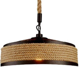 Industrial Retro Hemp Rope Iron Pendant Ceiling Light Bases Chandeliers Fixtures jorunhe.com