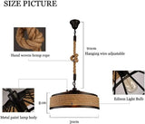 Industrial Retro Hemp Rope Iron Pendant Ceiling Light Bases Chandeliers Fixtures jorunhe.com