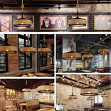 Industrial Retro Hemp Rope Iron Pendant Ceiling Light Bases Chandeliers Fixtures jorunhe.com