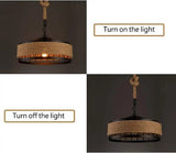 Industrial Retro Hemp Rope Iron Pendant Ceiling Light Bases Chandeliers Fixtures jorunhe.com