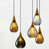 Industrial Retro Loft Glass Pendant Lamp Hanging Ceiling Restaurant Chandeliers jorunhe.com