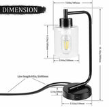 Industrial USB Table Lamp Fabric Bedside Table Lamp With Dual USB Charging Ports jorunhe.com