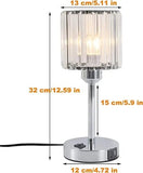 Jorunhe Crystal Table Desk Lamp, Modern Bedside Table Lamp, Nightstand Decorative Room Table Lamp, Silver Lamp Shade Night Light Fixture for Living Room/Bedroom/Dining Room/Kitchen jorunhe.com