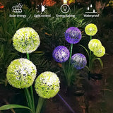 Jorunhe Garden Solar Lights Dandelion Flower Solar Stake Lights Outdoor Solar Powered Lights IP65 Waterproof Garden Ornaments Outdoor for Pathway Patio Forecast Decoration  [Energy Class A++] jorunhe.com