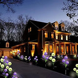 Jorunhe Garden Solar Lights Dandelion Flower Solar Stake Lights Outdoor Solar Powered Lights IP65 Waterproof Garden Ornaments Outdoor for Pathway Patio Front Yard Decoration (Purple) [Energy Class A++] jorunhe.com